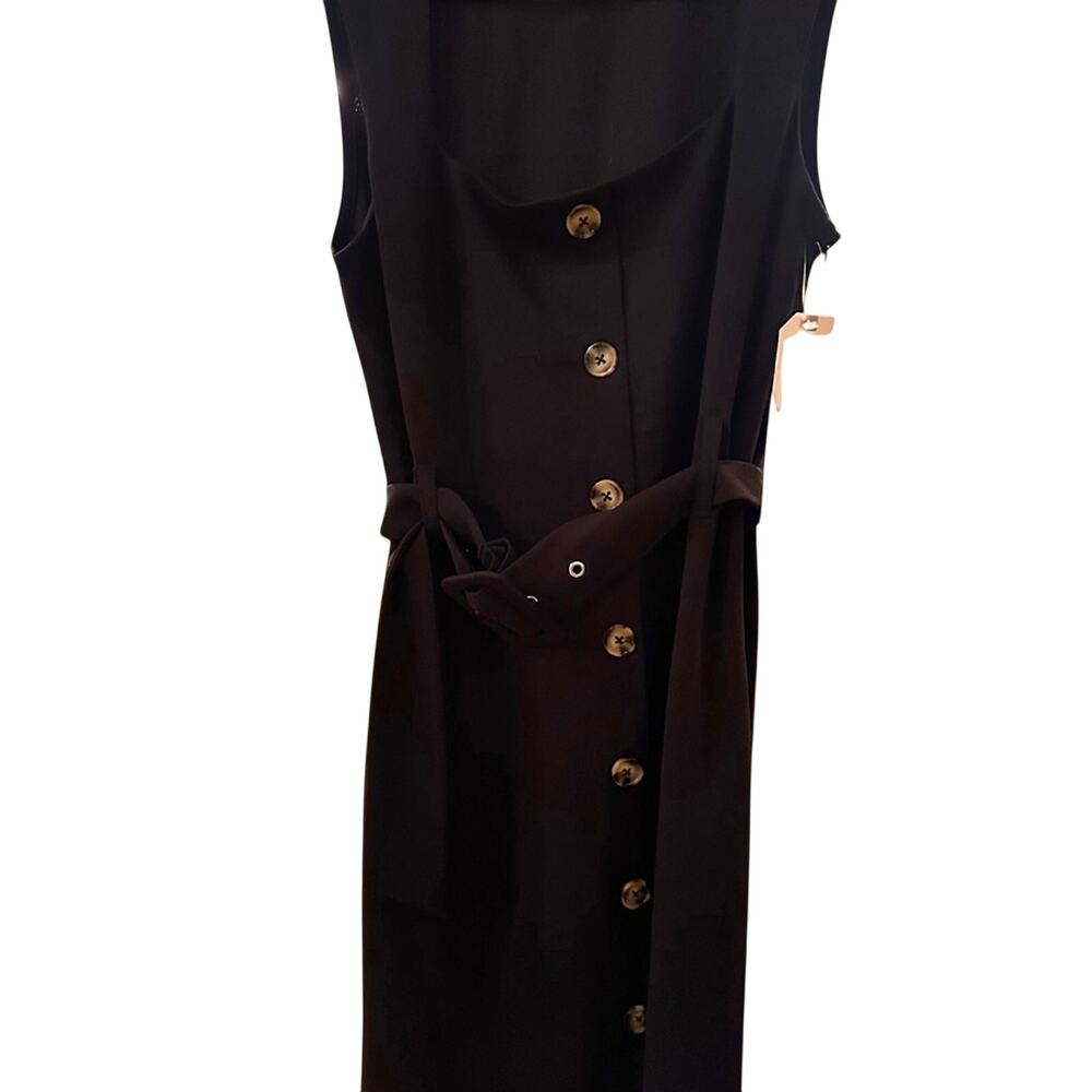 Almost Famous Elegant Black Button-Down Dress